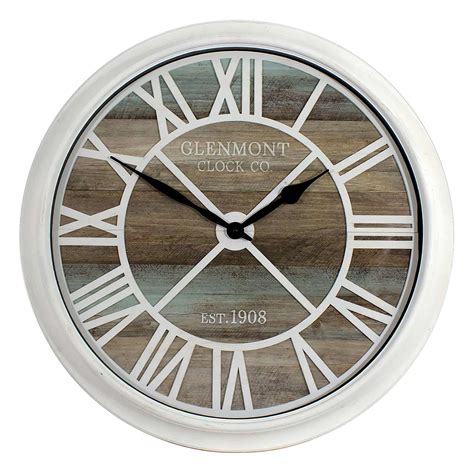 Plank Art Round Wall Clock with Overlay, 30"