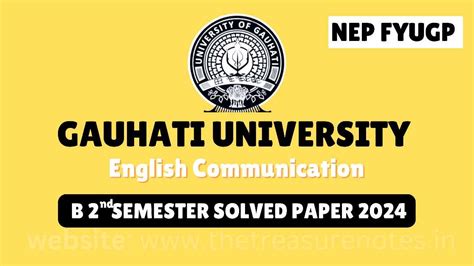 English Communication 2024 Solved Question Paper [Gauhati University ...
