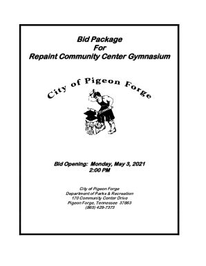 Fillable Online Bid Package For Repaint Community Center Gymnasium Fax ...