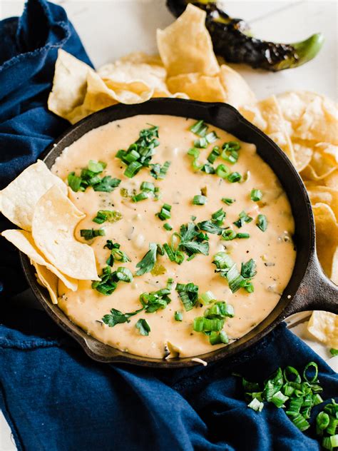 Roasted Hatch Pepper Queso Dip - Dad With A Pan