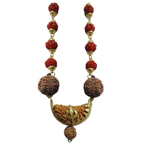 Buy Sullery Religious One Mukhi/Half Moon Rudraksha Bead in Gold Plated ...