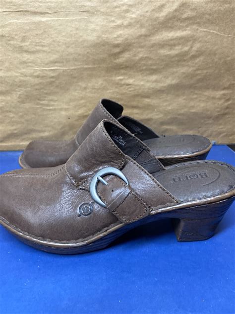 BOC Born Women Brown Leather Mule Clog Shoe Size 8 Eu… - Gem
