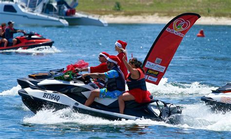 Santa Jetski Ride Brisbane 2025, Kangaroo Point Beach, Brisbane, 29 ...