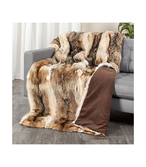 Full Pelt Coyote Fur Blanket for Luxurious Home Decor at FurSource.com