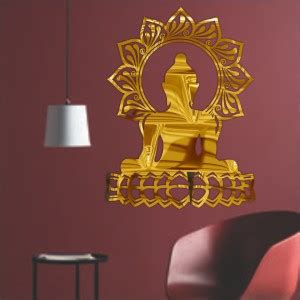 LOOK DECOR 90 cm Lotus Buddha Golden code10 Self Adhesive Sticker Price ...