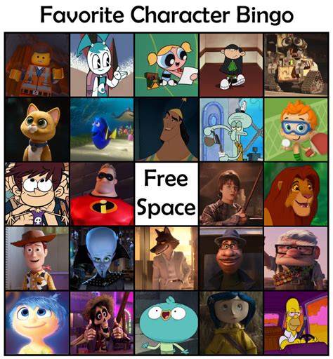 Favorite Character Bingo Volume 1 by GeoNonnyJenny on DeviantArt