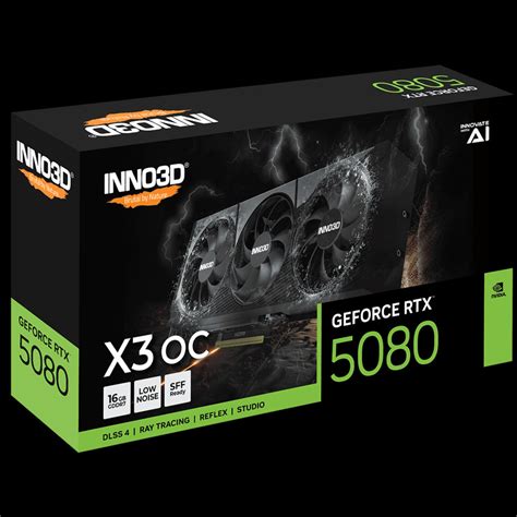 Inno3D GeForce RTX 5080 X3 OC 16Gb GDDR7 Edition Triple Fan Graphics ...