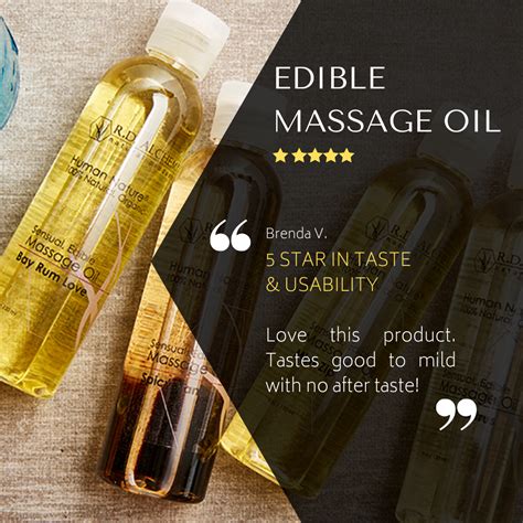 Natural & Organic EDIBLE Sensual Massage Oil - 4 Exotic Flavor Set ...