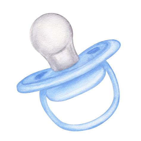 Blue pacifier dummy for boy baby shower gender reveal party hand drawn ...