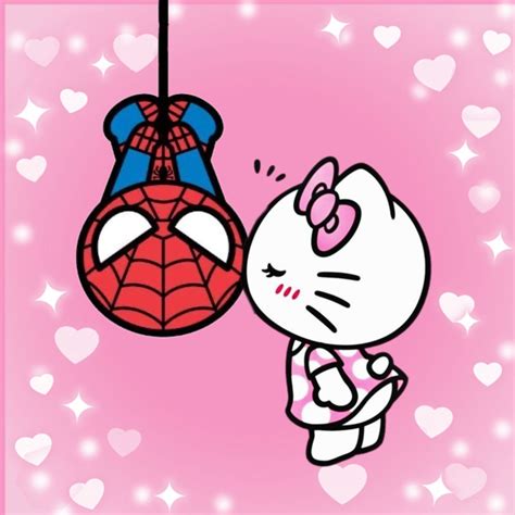 Spider-Man & Hello Kitty Kissing | Hello kitty drawing, Hello kitty ...