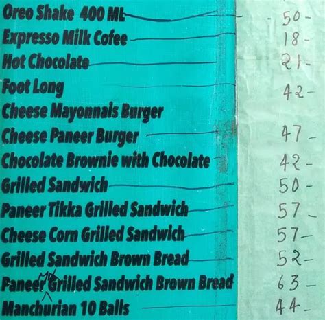 Menu at Guru Snacks & Shakes, Chandigarh