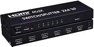 Microware 2 in 4 Out HDMI 4KX2K Switch Splitter.This hdmi switcher ...