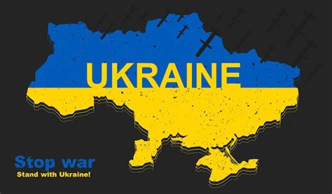 Stop the war and stand with ukraine concept | Premium Vector