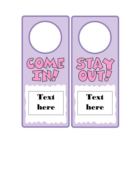 Free Printable Door Hanger Template Designs DIY - Printables for Everyone