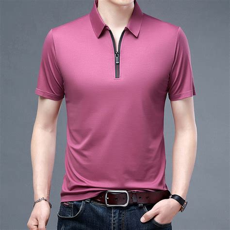 Damian Short Sleeve Zip-Up Polo // Pink (3XL) - Celino Quarter Zip ...