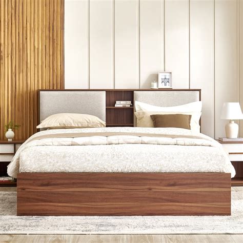 Buy Shoji Zen Queen Bed with Box Storage - Brown from Home Centre at ...