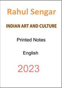 Rahul Sengar Sir Indian Art And Culture Printed Notes In English For ...