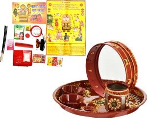 NUTRI MIRACLE Karwachauth Indian Traditional Decorative Pooja Thali Set ...