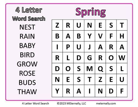 4 Letter Word Search Puzzle Collection - MEternally