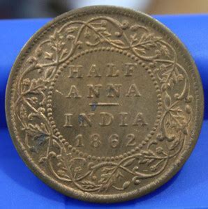 Eshop Half Anna (1862) British India Collectible Old Rare Coin Medieval ...