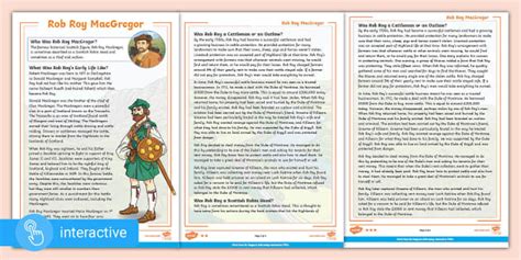 Interactive PDF: Rob Roy MacGregor Reading Comprehension