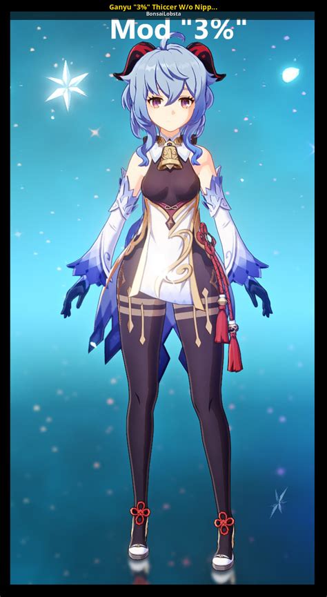 Ganyu "3%" Thiccer W/o Nipple Bumps Version Mod for Genshin Impact | GI ...