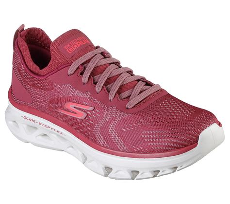Skechers Rose Pink Go Run Glide Step Flex Skyl Womens Running Shoes ...