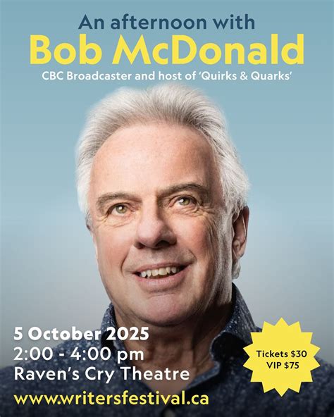 An Afternoon with Bob McDonald - acclaimed Author and long time host of ...
