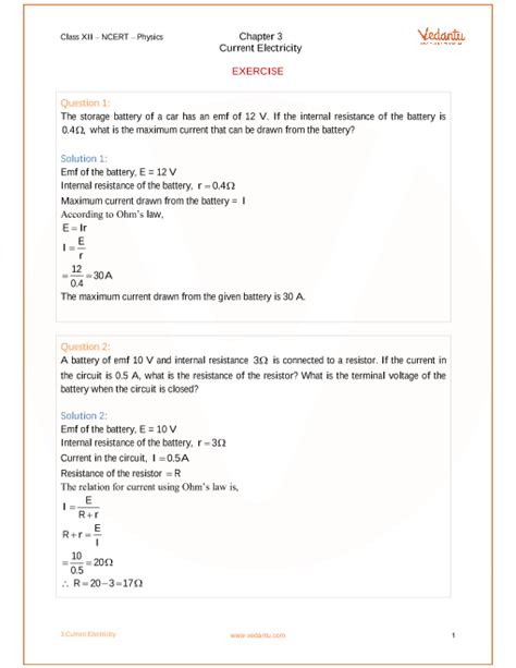 Image result for Current Electricity Class 12 Ncert Solutions