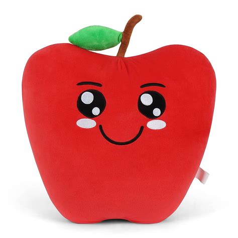 SquishyFruits 12" Red Apple Plush Toy Squishy Stuffed Toy, Soft Fruit ...