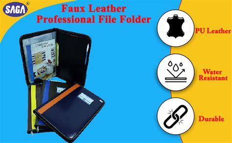 SAGA Full Scape (FS) Size Faux Leather Executive Professional File ...