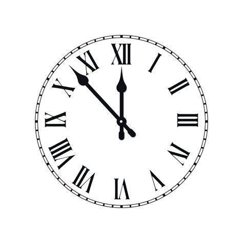Clock face with roman numerals . Vector illustration 6600013 Vector Art ...