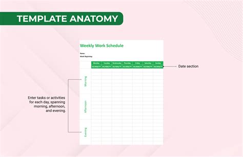 Weekly Work Schedule Template in Numbers, MS Word, Pages, MS Excel, GDocsLink, Google Sheets ...