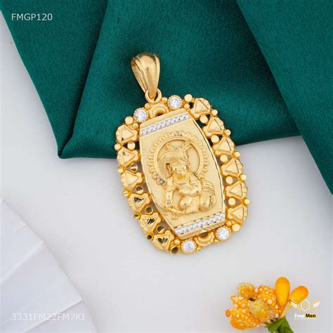 Lord Krishna ji with Rhodium Gold Plated Pendant for Men - FMGP120 ...