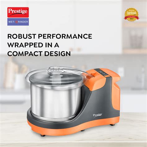 Prestige PWG 10 200 Watts 2 Litre Wet Grinder | Black & Orange – Rasoi Shop