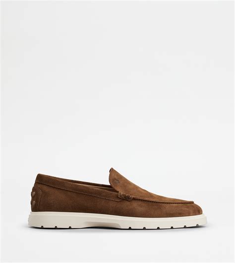 Man BROWN Slipper Loafers in Suede XXM59K00040RE09S818 | Tods