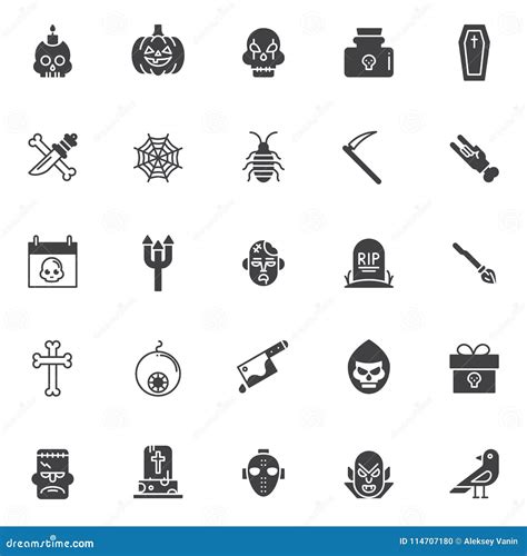 Halloween vector icons set stock vector. Illustration of blood - 114707180