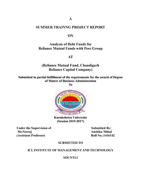 Project Report-48962231 - A SUMMER TRAINNG PROJECT REPORT ON Analysis ...