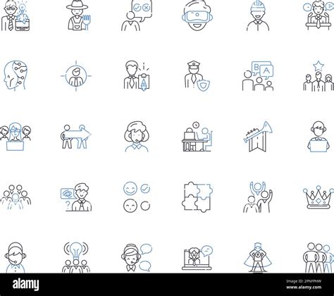 Managing directors line icons collection. Leadership, Strategy, Vision, Communication, Decision ...