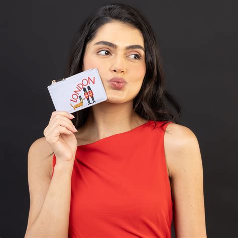 Accessorize London Women's Purple London Embroidered Card Holder ...