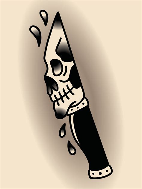 Traditional Skull Tattoo Flash