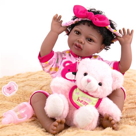 Buy Aori Reborn Baby Dolls Girl Black, 22 inch Realistic Newborn Baby ...