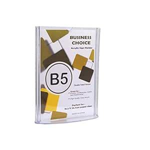 Business choice Top Load Vertical Double Sided b5 8 X 10.3 Inches plexi ...