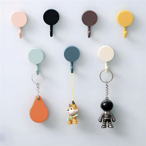 Zulaxy Round Wall Hooks for Hanging – Multicolor Self Adhesive Hooks ...