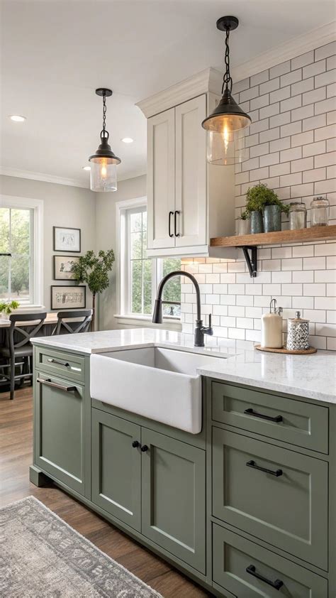 17 Pewter Green Kitchen Cabinets in 2025 | Green kitchen cabinets ...