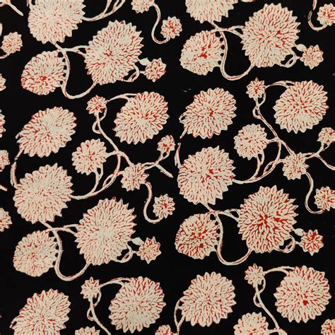 Pure Cotton Bagru Black With Marigold Jaal Hand Block Print Blouse Pie ...