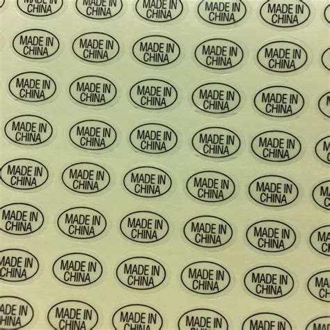 1200 Pieces (8 Sheets）13mm x 9mm Oval"Made in China" Stickers Easy Peel ...