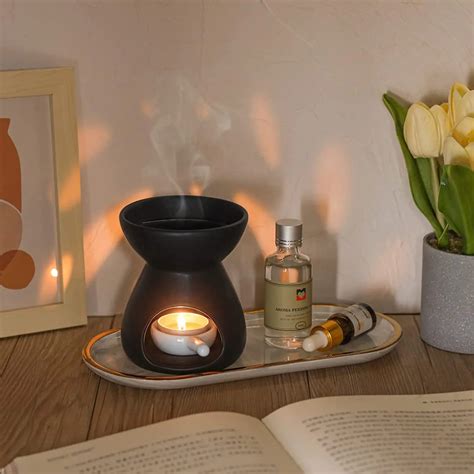 Aromatherapy Aroma Burner Ceramic Oil Diffuser Candle Tealight Holder ...