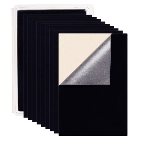 BENECREAT 20PCS Velvet (Black) Fabric Sticky Back Adhesive Back Sheets ...