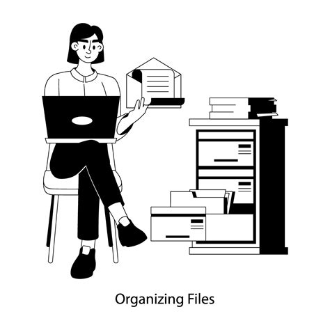 A flat style illustration showing a person organizing files 47402900 Vector Art at Vecteezy
